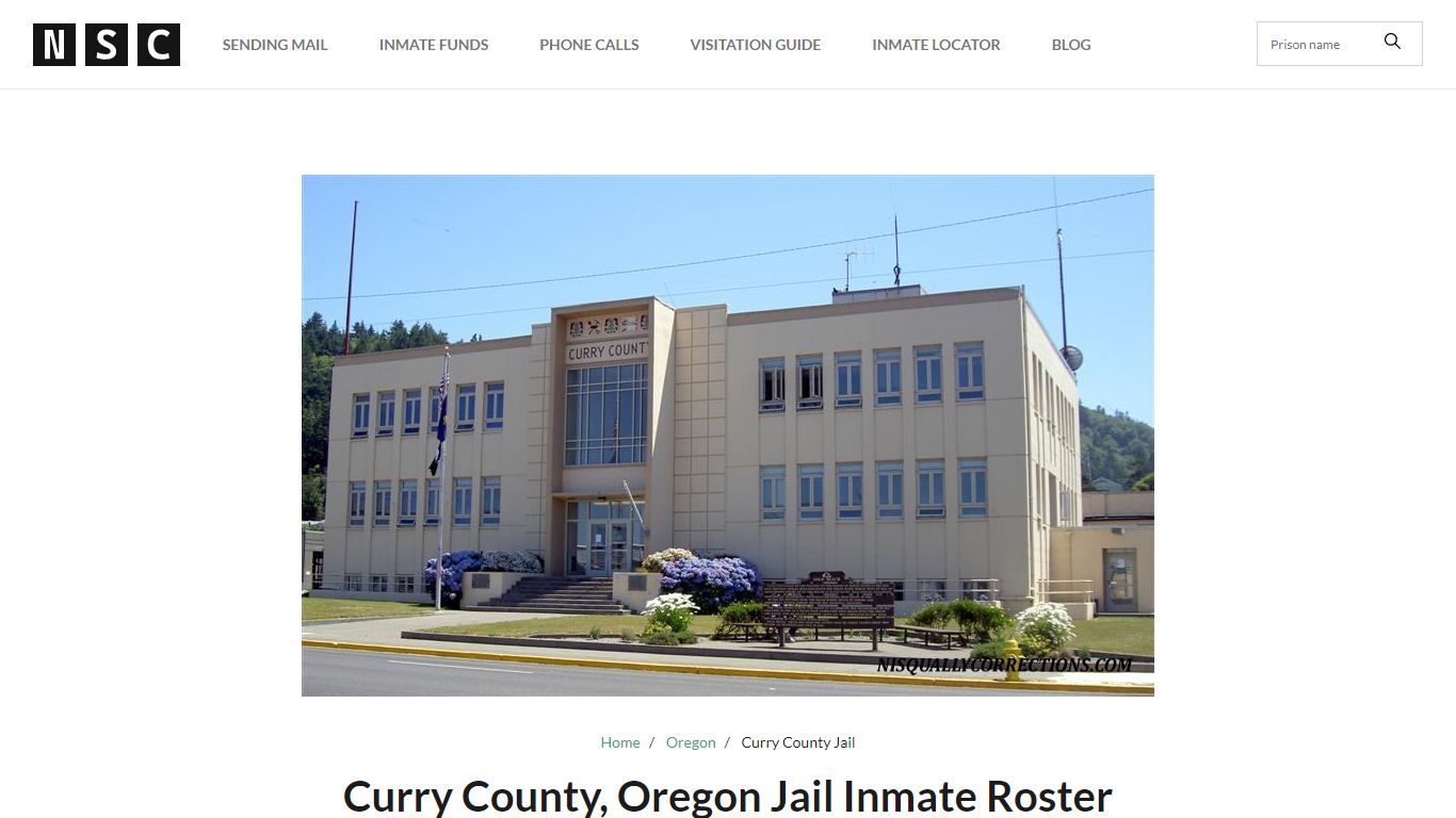 Curry County, Oregon Jail Inmate Roster