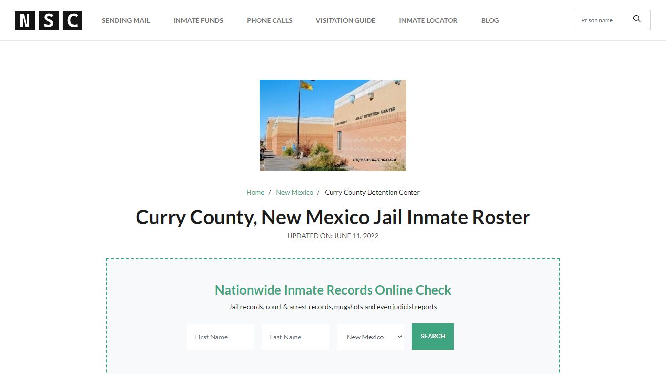 Curry County, New Mexico Jail Inmate Roster